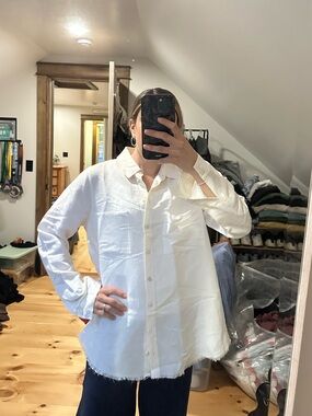 Show Me Your MuMu Cream White Casual Button-Down Shirt